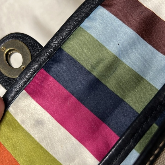 Coach Legacy Signature Brown Canvas & Leather Turnlock Wristlet Striped Interior - Picture 8 of 14